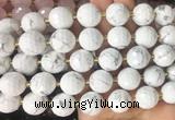 LSBS18 15 inches 16mm faceted round white howlite beads wholesale