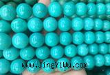 LSBS181 15 inches 16mm round green howlite turquoise beads wholesale