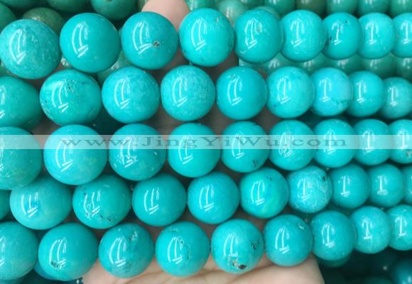 LSBS181 15 inches 16mm round green howlite turquoise beads wholesale