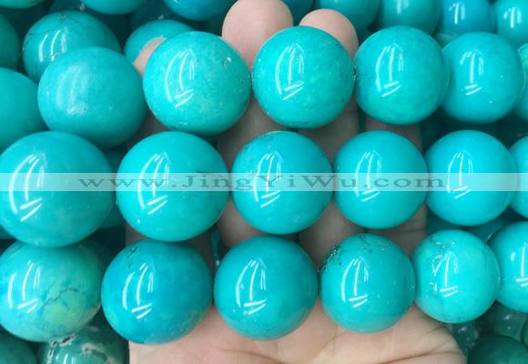 LSBS184 15 inches 22mm round green howlite turquoise beads wholesale