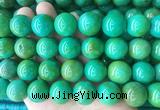 LSBS186 15 inches 18mm round yellow green howlite turquoise beads wholesale