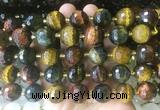 LSBS215 15 inches 16mm faceted round colorful tiger eye beads wholesale