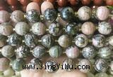 LSBS218 15 inches 16mm faceted round rhodonite beads wholesale