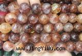 LSBS221 15 inches 16mm round Red gum flower crystal beads wholesale
