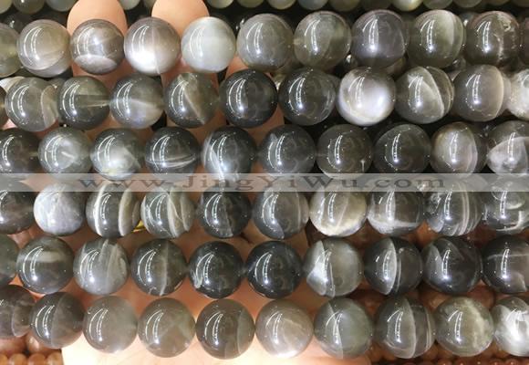 LSBS235 15 inches 14mm round black sunstone gemstone beads wholesale