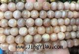 LSBS236 15 inches 14mm round pink sunstone gemstone beads wholesale