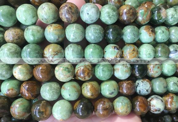 LSBS246 15 inches 14mm round green opal gemstone beads wholesale