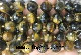 LSBS25 15 inches 16mm faceted round yellow & blue tiger eye beads wholesale