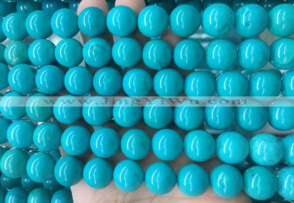 LSBS266 15 inches 14mm round blue howlite turquoise gemstone beads wholesale