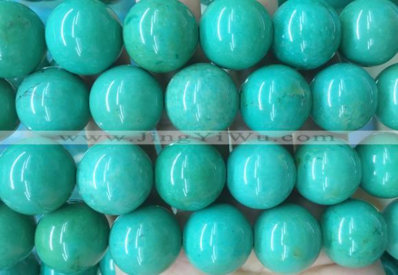 LSBS277 15 inches 22mm round green howlite turquoise gemstone beads wholesale