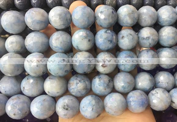 LSBS321 15 inches 18mm faceted round blue angel skin gemstone beads wholesale