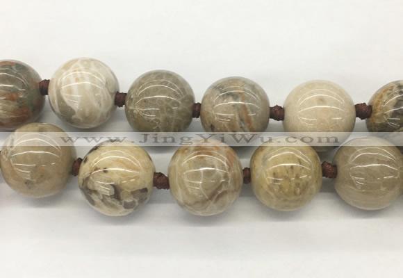 LSBS339 15 inches 30mm round Chrysanthemum agate gemstone beads wholesale