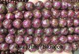 LSBS346 15 inches 14mm round gold color stone beads wholesale