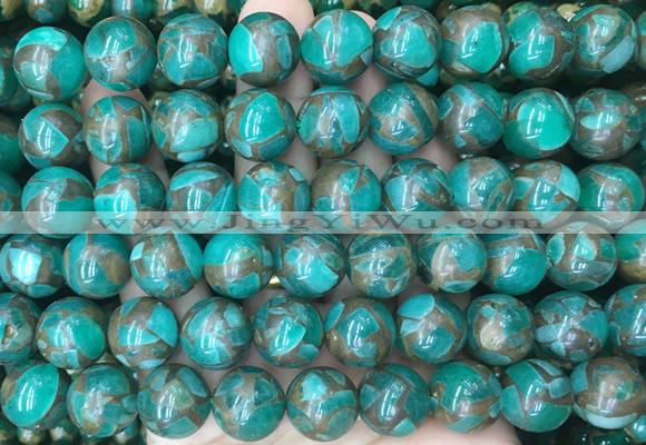 LSBS350 15 inches 14mm round gold color stone beads wholesale
