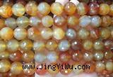 LSBS362 15 inches 14mm faceted round red agate gemstone beads wholesale