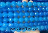 LSBS365 15 inches 14mm faceted round blue agate gemstone beads wholesale