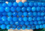 LSBS366 15 inches 14mm faceted round blue agate gemstone beads wholesale