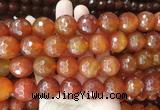 LSBS376 15 inches 18mm faceted round red agate gemstone beads wholesale