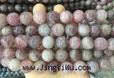 LSBS401 15 inches 14mm round madagascar rose quartz gemstone beads wholesale