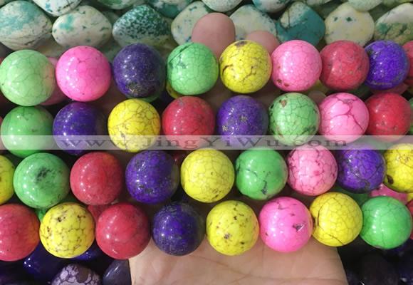LSBS654 15 inches 18mm round howlite turquoise gemstone beads wholesale
