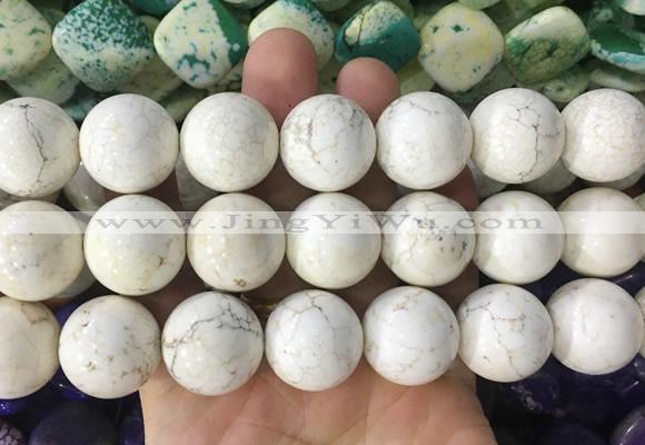 LSBS656 15 inches 20mm round howlite turquoise gemstone beads wholesale