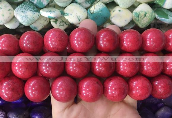 LSBS657 15 inches 20mm round howlite turquoise gemstone beads wholesale