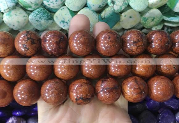 LSBS660 15 inches 20mm round howlite turquoise gemstone beads wholesale