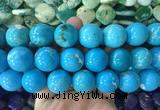 LSBS661 15 inches 20mm round howlite turquoise gemstone beads wholesale