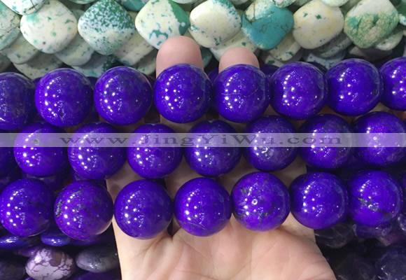 LSBS664 15 inches 20mm round howlite turquoise gemstone beads wholesale