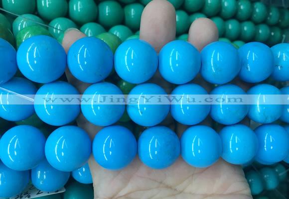 LSBS695 15 inches 20mm round howlite turquoise gemstone beads wholesale