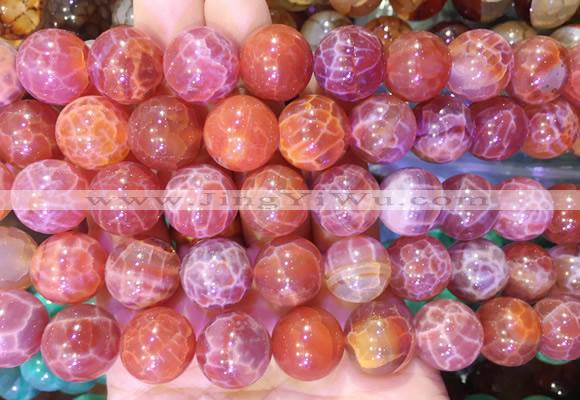 LSBS71 15 inches 16mm round red dragon veins agate beads wholesale