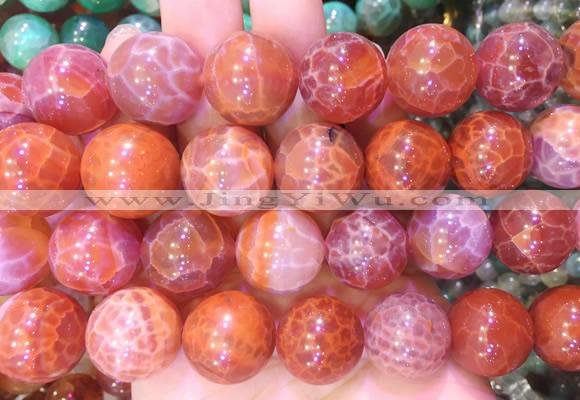 LSBS73 15 inches 20mm round red dragon veins agate beads wholesale