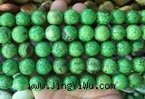 LSBS738 15 inches 14mm round howlite turquoise gemstone beads wholesale