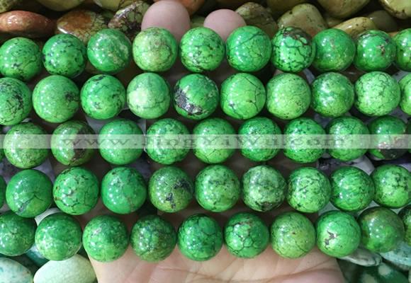 LSBS738 15 inches 14mm round howlite turquoise gemstone beads wholesale