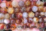 LSBS74 15 inches 16mm round coffee dragon veins agate beads wholesale