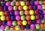 LSBS740 15 inches 14mm round howlite turquoise gemstone beads wholesale