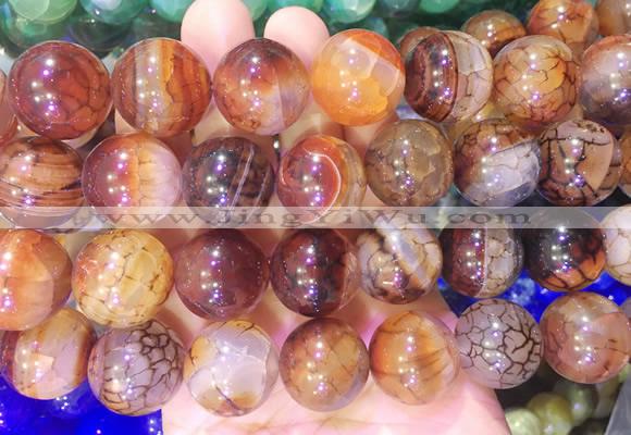 LSBS75 15 inches 18mm round coffee dragon veins agate beads wholesale
