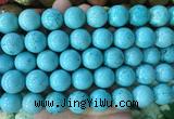 LSBS750 15 inches 16mm round howlite turquoise gemstone beads wholesale