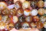LSBS76 15 inches 20mm round coffee dragon veins agate beads wholesale
