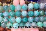 LSBS79 15 inches 16mm round green dragon veins agate beads wholesale