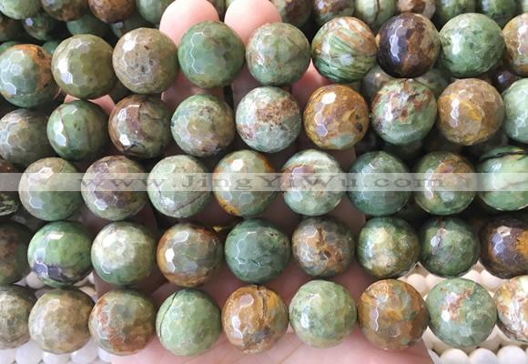 LSBS85 15 inches 16mm faceted round green opal beads wholesale