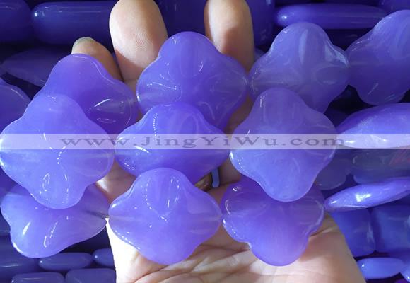 LSBS888 15 inches 33mm four leaf clover candy jade gemstone beads wholesale
