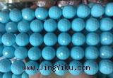 LSBS978 15 inches 16mm faceted round synthetic turquoise gemstone beads wholesale