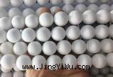 LSBS997 15 inches 16mm round white agate gemstone beads wholesale