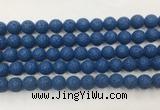 LVBS04 6mm, 8mm, 10mm, 12mm, 14mm, 16mm, 18mm & 20mm round royal blue lava beads
