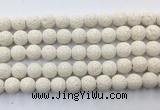 LVBS14 6mm, 8mm, 10mm, 12mm, 14mm, 16mm, 18mm & 20mm round white lava beads