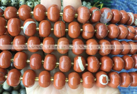 MEBS09 15 inches 8*12mm pumpkin red jasper beads wholesale