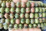 MEBS12 15 inches 8*12mm pumpkin unakite beads wholesale