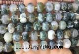 MEBS30 15 inches 8*12mm pumpkin moss agate beads wholesale