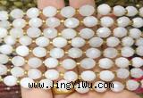 MSBS29 15 inches 6*8mm faceted rice white moonstone beads wholesale